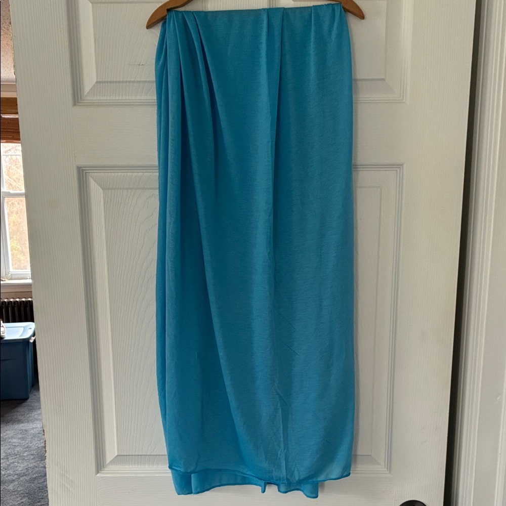 Light Blue Headwrap Scarf 74”x32”